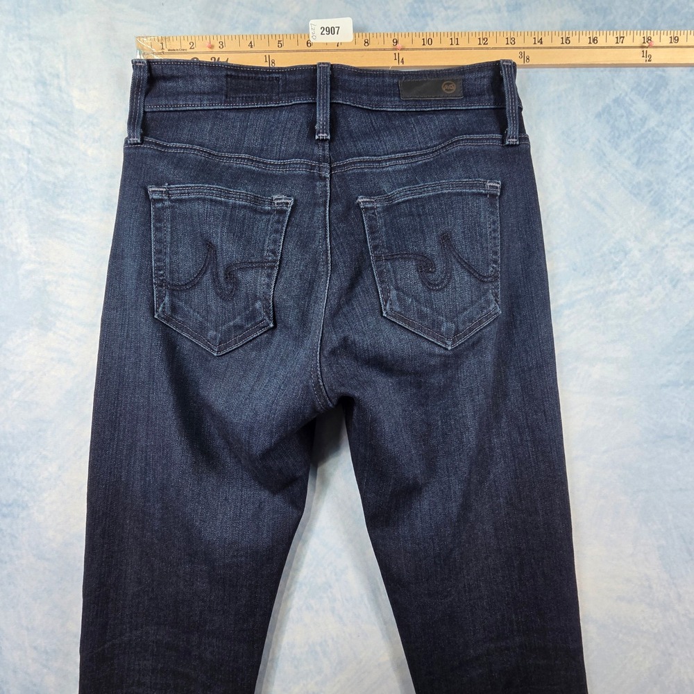 AG Adriano Goldschmied Farrah High Rise Skinny Jeans Dark Indigo Blue 25 - Picture 8 of 8